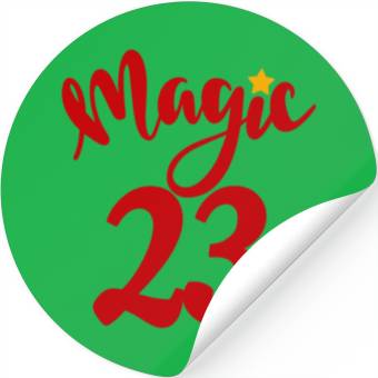 Discover Magic 23 red number Stickers