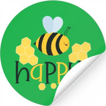 Discover Bee Happy Honey bees Stickers