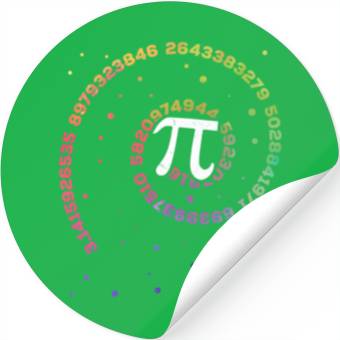 Discover Colorful 3.14 Pi Circle Stickers