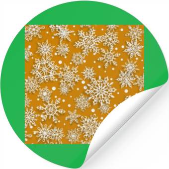 Discover Orange Snowflakes Pattern Stickers