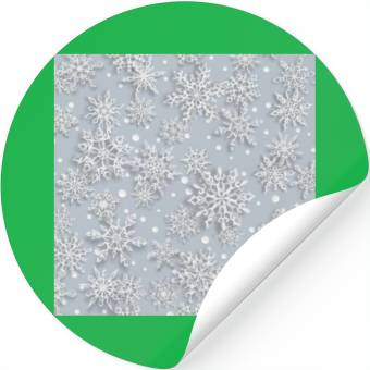 Discover Grey Snowflakes Pattern Stickers