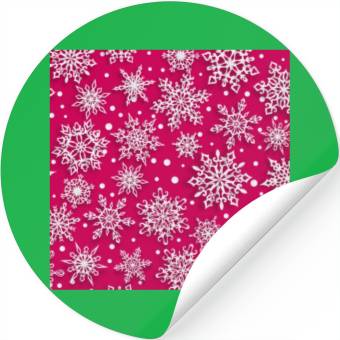 Discover Elegant Pink Snowflakes Pattern Stickers