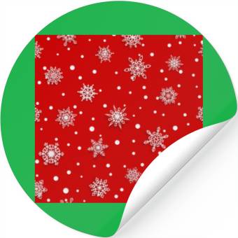 Discover Red Snowflakes Pattern Stickers