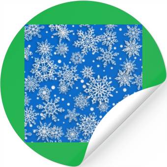 Discover Blue Snowflakes Pattern Stickers