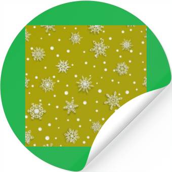 Discover Yellow Snowflakes Pattern Stickers