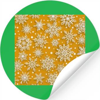 Discover Elegant Orange Snowflakes Pattern Stickers