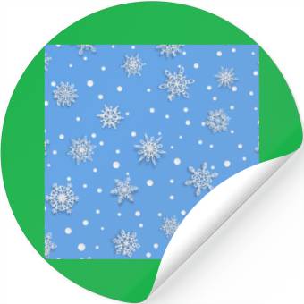 Discover Blue Snowflakes Pattern Stickers