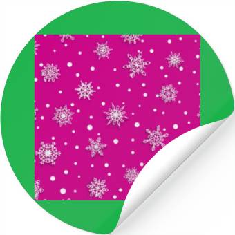 Discover Pink Snowflakes Pattern Stickers