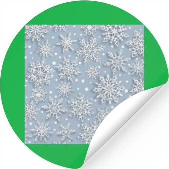 Discover Elegant Blue Snowflakes Pattern Stickers