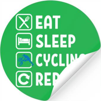 Discover Eat Sleep Cycling Repeat Stickers