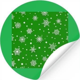 Discover Modern Green Snowflakes Pattern Stickers