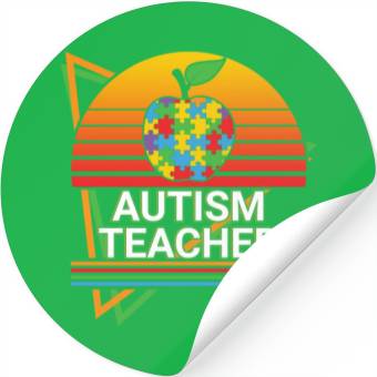 Discover Autism Teacher Retro Stickers