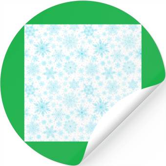 Discover Modern Snowflakes Pattern White Teal Stickers