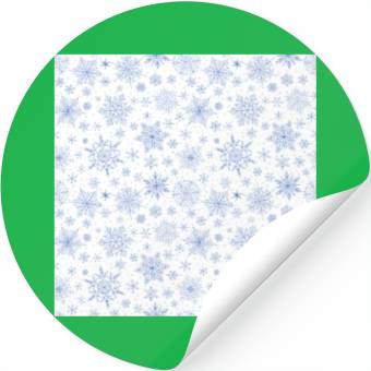 Discover Modern Snowflakes Pattern White Blue Stickers