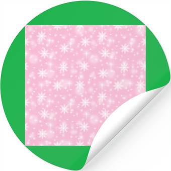 Discover Pink Snowflakes Pattern Stickers