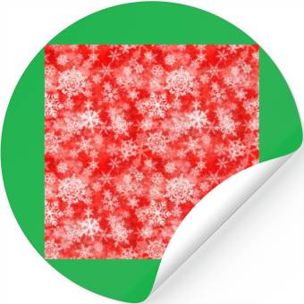 Discover Red White Snowflakes Pattern Stickers