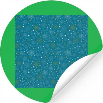Discover Snowflakes Pattern Blue Gold Stickers