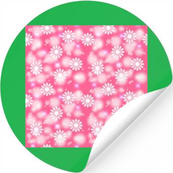 Discover Pink White Snowflakes Pattern Stickers