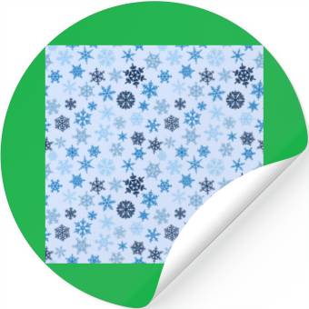 Discover Blue Snowflakes Pattern Stickers