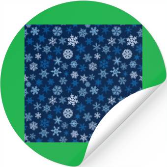 Discover Blue Snowflakes Pattern Stickers