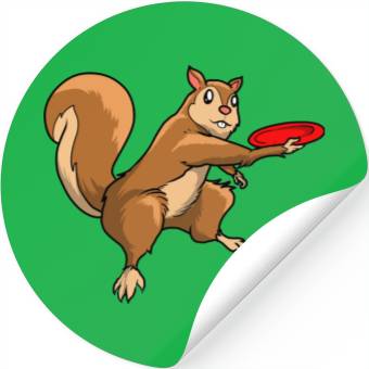 Discover Disc Golf Squirrel Stickers
