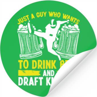 Discover Fantasy Football Player Drinking Draft Kickers Stickers