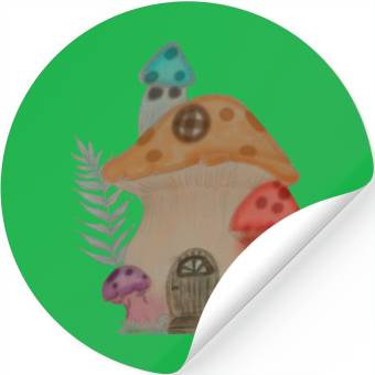 Discover Mushroom house Stickers