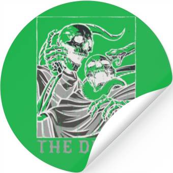 Discover Skeleton Bones Tarot Card Occult Devil Gothic Stickers