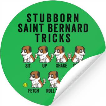Discover Stubborn Saint Bernard Tricks Stickers