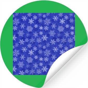 Discover Pretty Navy Blue Snowflakes Pattern Stickers