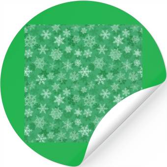 Discover Pretty Green Snowflakes Pattern Stickers