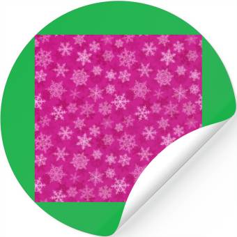 Discover Pretty Pink Snowflakes Pattern Stickers