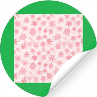 Discover Elegant Snowflakes Pattern White Red Stickers