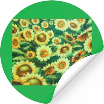 Discover Bright Sun Flower Field Stickers