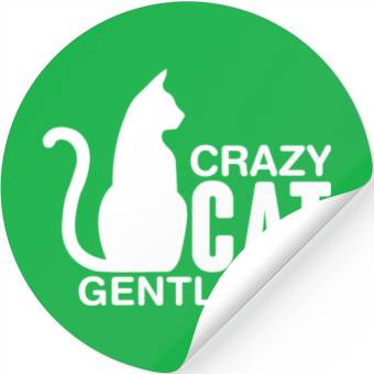 Discover Crazy Cat Gentleman Stickers
