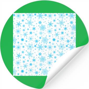 Discover Snowflakes Pattern Blue White Stickers