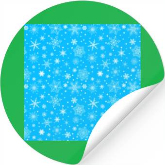 Discover Snowflakes Pattern Blue White Stickers