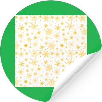 Discover Snowflakes Pattern Yellow White Stickers