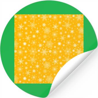 Discover Snowflakes Pattern Yellow White Stickers