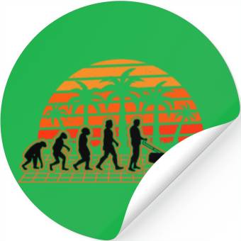 Discover Robotic Lawnmower Evolution Retro Stickers
