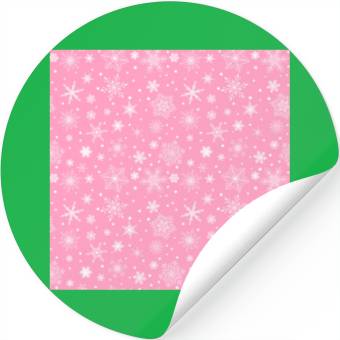 Discover Snowflakes Pattern Pink White Stickers