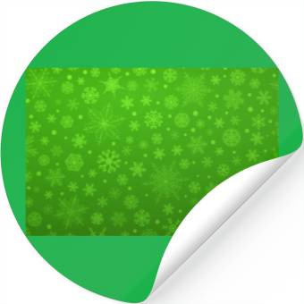 Discover Abstract Green Snowflakes Pattern Stickers
