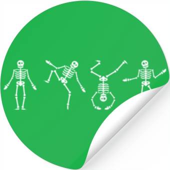 Discover Dancing Skeleton Halloween Stickers