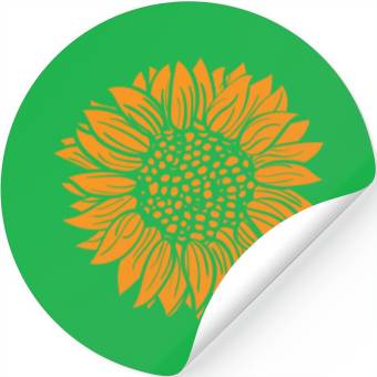 Discover Orange Sunflower Stickers