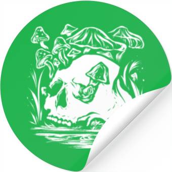 Discover Psychedelic Space Shroom Skull Stickers