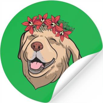 Discover Dog Labrador Flower Stickers