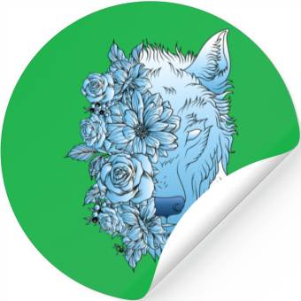 Discover Floral Wolf Stickers