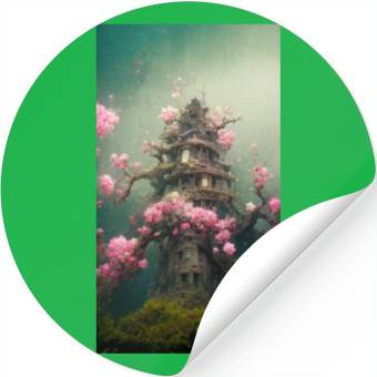 Discover Underwater Sakura Temple Stickers