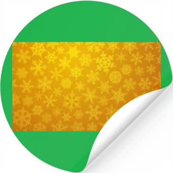 Discover Yellow Snowflakes Christmas Pattern Stickers