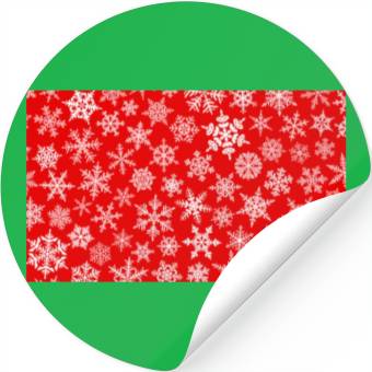 Discover Winter Snowflakes Pattern Red White Stickers